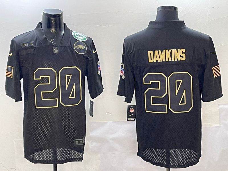 Men Philadelphia Eagles 20 Dawkins Black 2025 Nike Salute to Service Limited NFL Jersey style 3